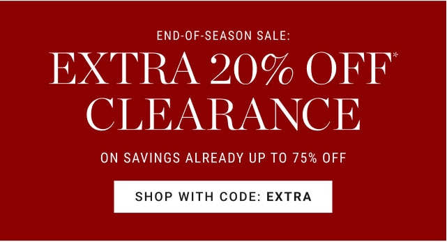 extra 20% off clearance - shop with code: ExTRA