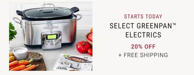 Starts Today Select GreenPan™ Electrics 20% Off + Free Shipping