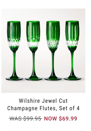 Wilshire Jewel Cut Champagne Flutes, Set of 4 - NOW $69.99