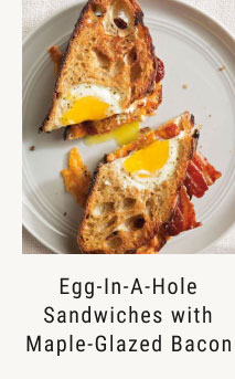 Egg-in-a-Hole Sandwiches with Maple-Glazed Bacon