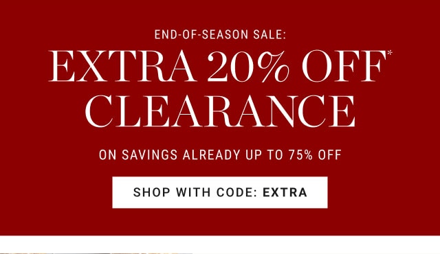 extra 20% off clearance - shop with code: ExTRA