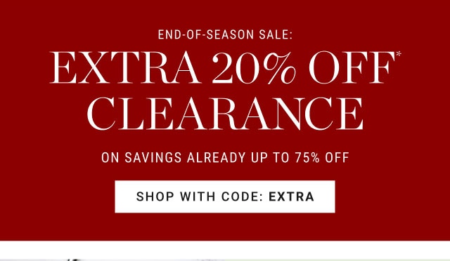 extra 20% off clearance - shop with code: ExTRA