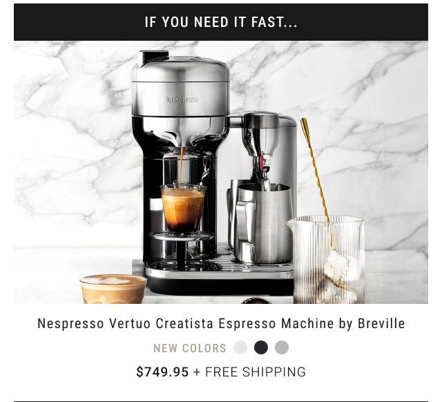 Nespresso Vertuo Creatista Espresso Machine by Breville $749.95 + free shipping