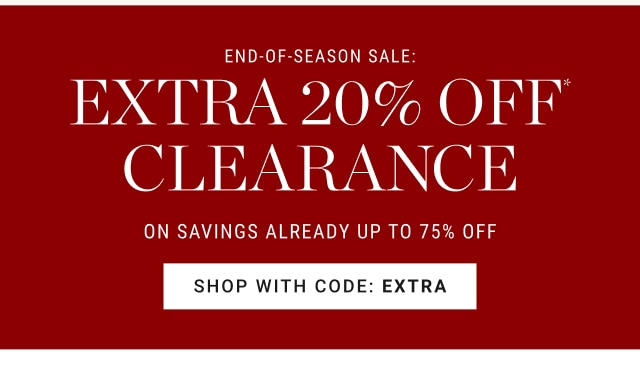 End-of-season sale: Extra 20% off clearance - Shop with code: EXTRA