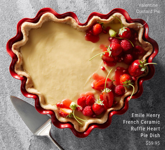 Emile Henry French Ceramic Ruffle Heart Pie Dish - $59.95