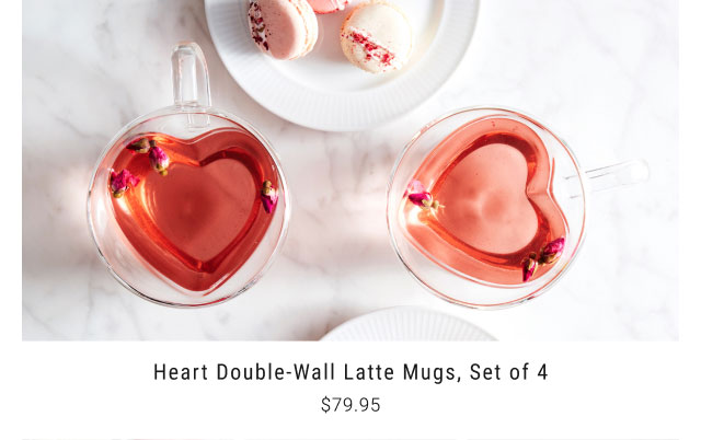 Heart Double-Wall Latte Mugs, Set of 4 - $79.95