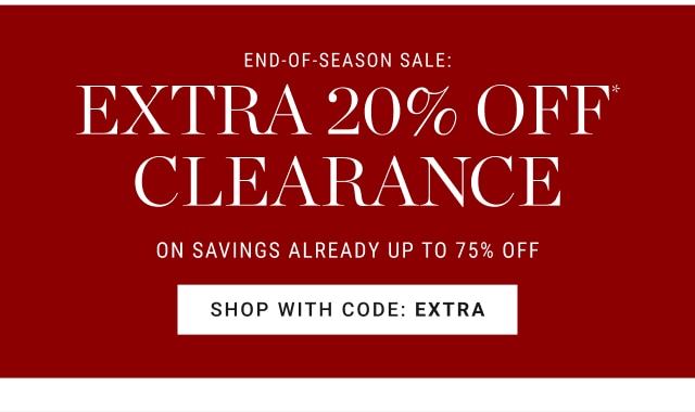 End-of-season sale: Extra 20% off clearance - Shop with code: EXTRA