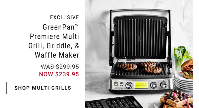 GreenPan™ Premiere Multi Grill, Griddle, & Waffle Maker - NOW $239.95 - Shop multi grills