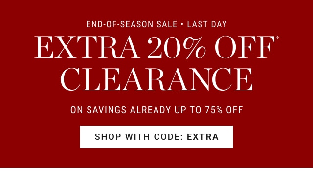 extra 20% off clearance - shop with code: ExTRA