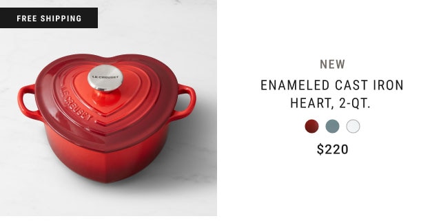 Enameled Cast Iron Heart, 2-Qt. - $220