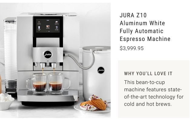 JURA Z10 Aluminum White Fully Automatic Espresso Machine $3,999.95