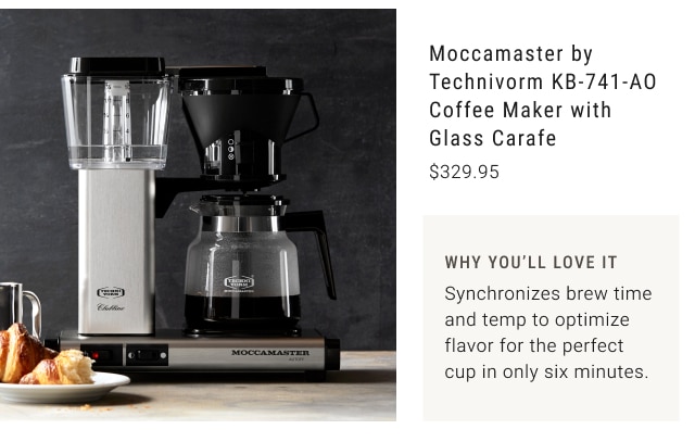 Moccamaster by Technivorm KB-741-AO Coffee Maker with Glass Carafe $329.95