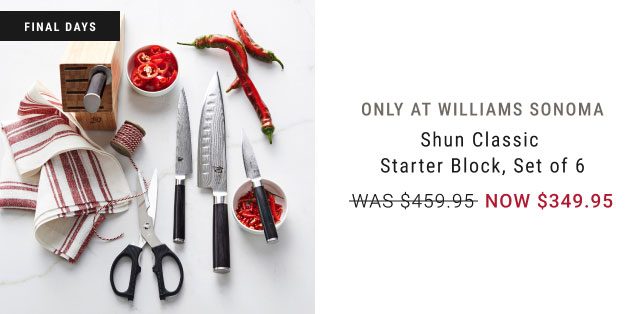 Shun Classic Starter Block, Set of 6 - NOW $349.95