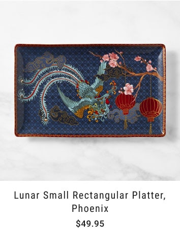 Lunar Small Rectangular Platter, Phoenix - $49.95