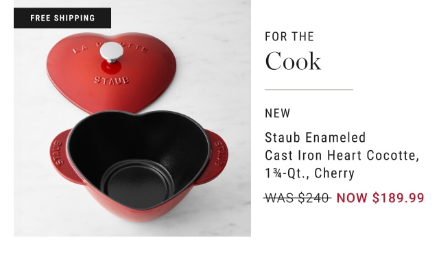 Staub Enameled Cast Iron Heart Cocotte,1¾-Qt., Cherry - $240