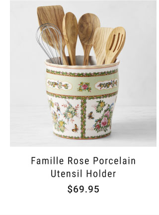 Famille Rose Porcelain Utensil Holder - $69.95