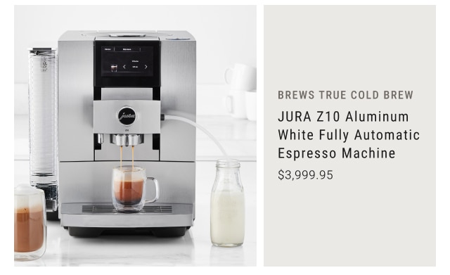 BREWS TRUE COLD BREW - JURA Z10 Aluminum White Fully Automatic Espresso Machine $3,999.95