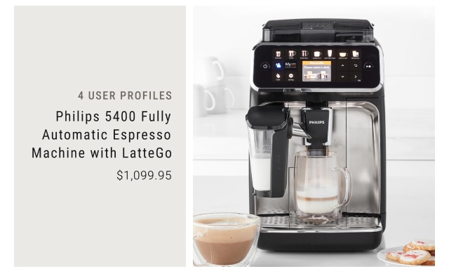 4 USER PROFILES - Philips 5400 Fully Automatic Espresso Machine with LatteGo $1,099.95