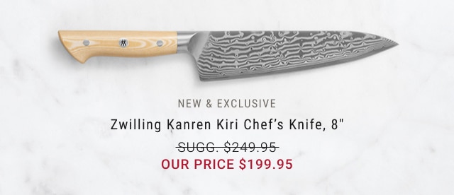 Zwilling Kanren Kiri Chef’s Knife, 8" - $199.95