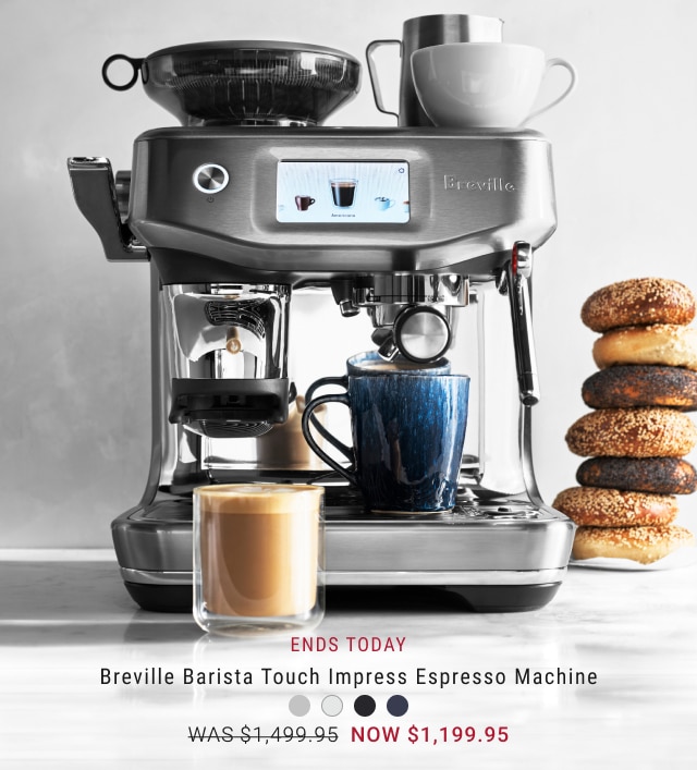 Ends today - Breville Barista Touch Impress Espresso Machine now $1,199.95