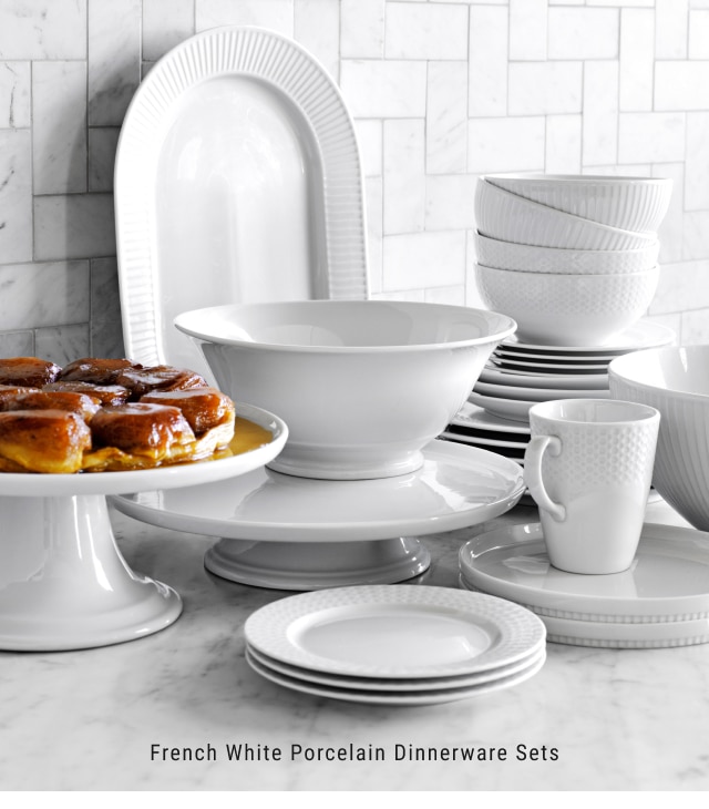 French White Porcelain Dinnerware Sets