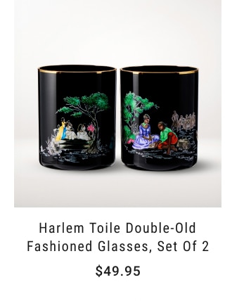Harlem Toile Double-Old Fashioned Glasses, Set of 2 - $49.95