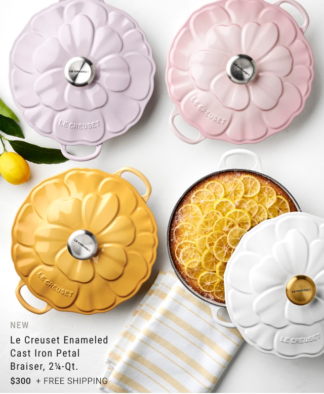 New Le Creuset Enameled Cast Iron Petal Braiser, 2¼-Qt. $300 + free shipping