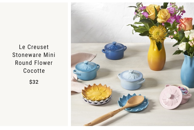 Le Creuset Stoneware Mini Round Flower Cocotte $32