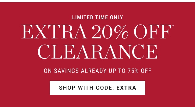 Extra 20% off* clearance - shop with code: Extra