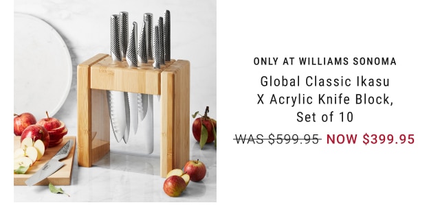 Global Classic Ikasu X Acrylic Knife Block, Set of 10 - NOW $399.95