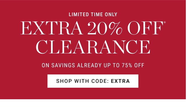 extra 20% off clearance - shop with code: ExTRA
