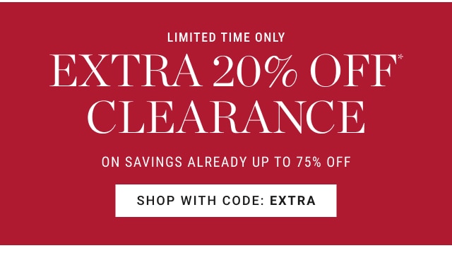 Extra 20% off* clearance - shop with code: Extra