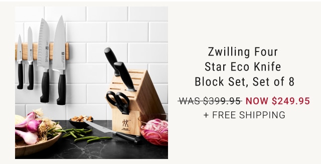 Zwilling Four Star Eco Knife Block Set, Set of 8 NOW $249.95 + Free Shipping