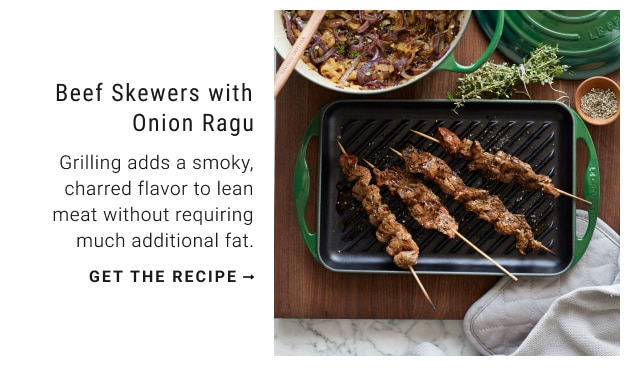 Beef Skewers with Onion Ragu - GET THE RECIPE