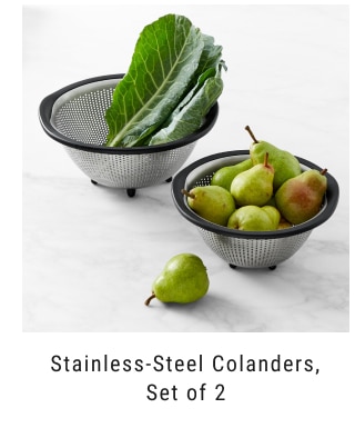 Stainless-Steel Colanders, Set of 2