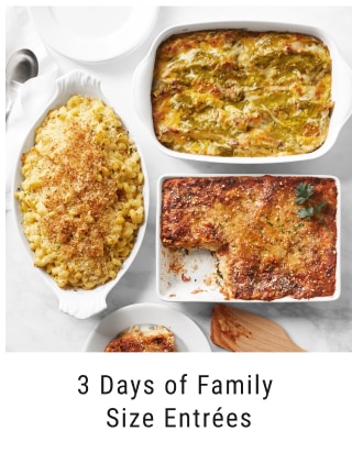 3 Days of Family Size Entrées