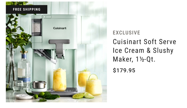 Exclusive - Cuisinart Soft Serve Ice Cream & Slushy Maker, 1-Qt. $179.95