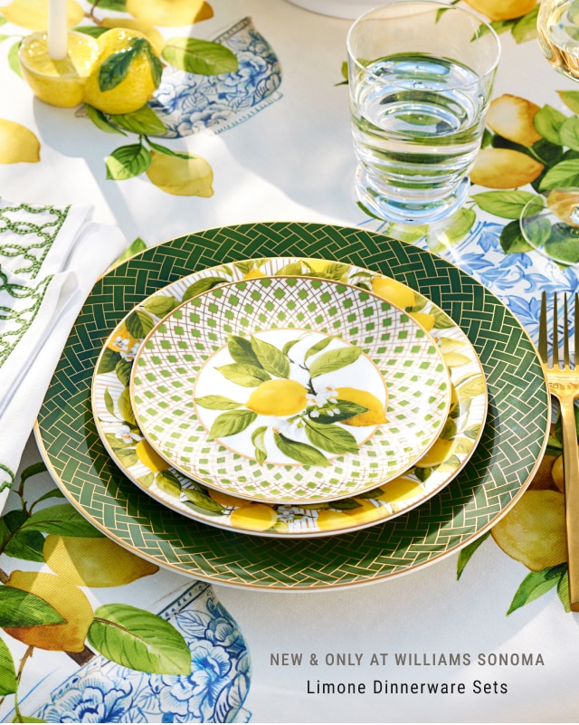 NEW & only at Williams Sonoma-  Limone Dinnerware Sets