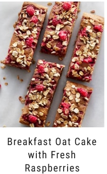 Breakfast Oat Cake with Fresh Raspberries