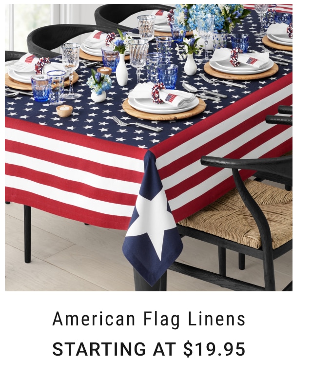 American Flag Linens Starting at $19.95