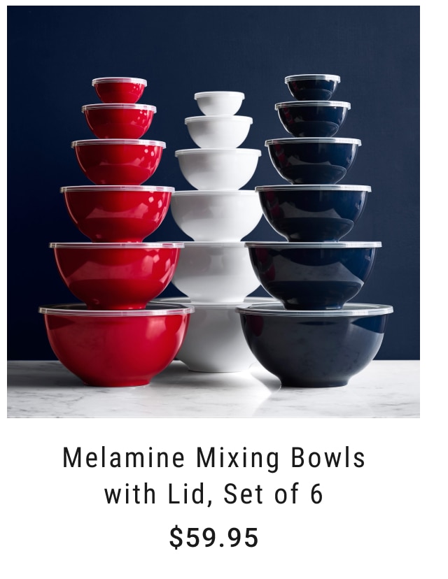Melamine Mixing Bowlswith Lid, Set of 6 $59.95