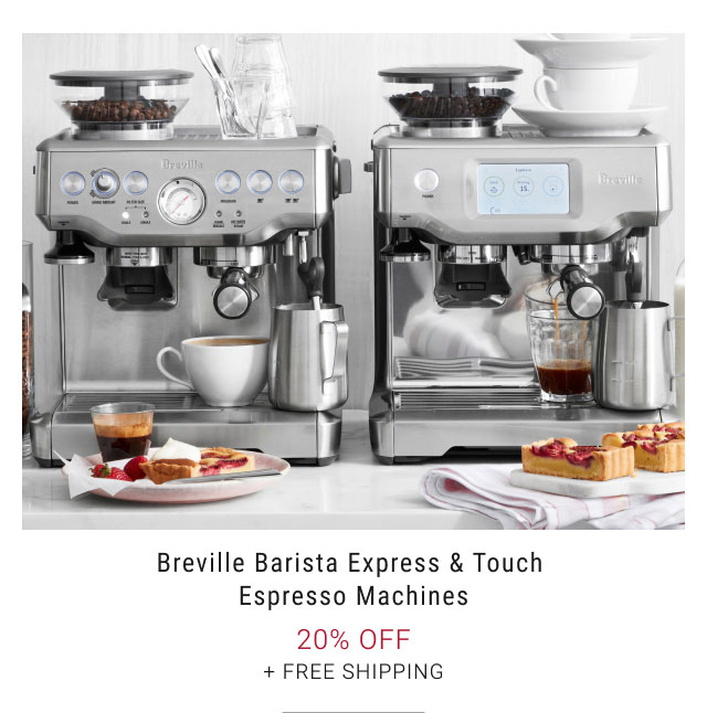 Breville Barista Express & Touch Espresso Machines 20% OFF + Free Shipping