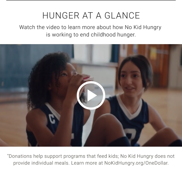 Hunger at a Glance - Watch the video to learn more about how No Kid Hungry is working to end childhood hunger.