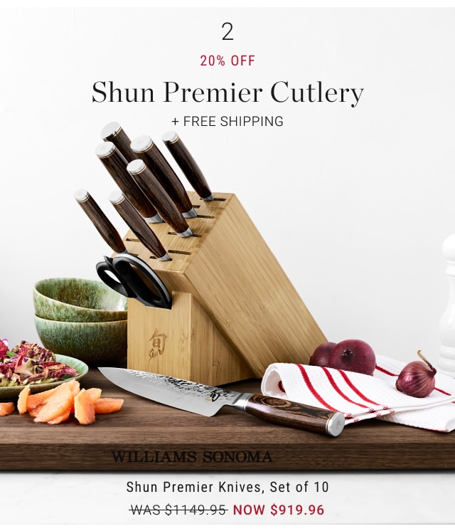 2 - 20% Off Shun Premier Cutlery - Shun Premier Knives, Set of 10 NOW $919.96