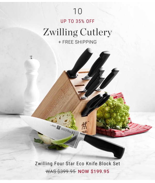 10 Up to 35% Off Zwilling Cutlery + FREE SHIPPING - Zwilling Four Star Eco Knife Block Set NOW $199.95