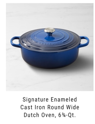 Signature Enameled Cast Iron Round Wide Dutch Oven, 6¾-Qt.