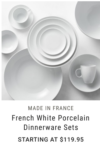 MADE IN FRANCE - French White Porcelain Dinnerware Sets Starting at $119.95