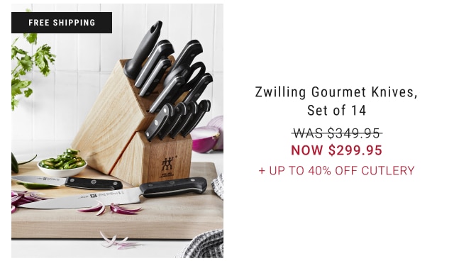 Zwilling Gourmet Knives, Set of 14 NOW $299.95 + Up to 40% Off Cutlery