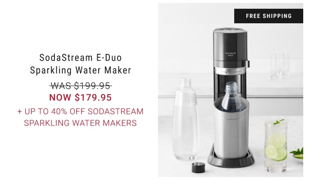 SodaStream E-Duo Sparkling Water Maker NOW $179.95 + Up To 40% Off Sodastream Sparkling Water Makers