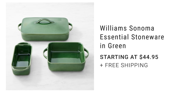 Williams Sonoma Essential Stoneware in Green Starting at $44.95 + FREE SHIPPING